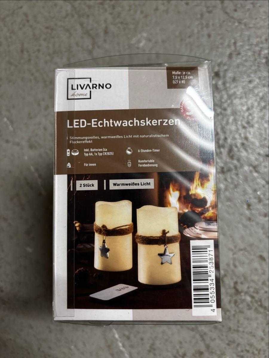 Candele: Weihnachtsdeko 2 x LED Echtwachskerzen – Nuovo e nell'imballaggio originale da Zürich venduto da Gin_gg9p