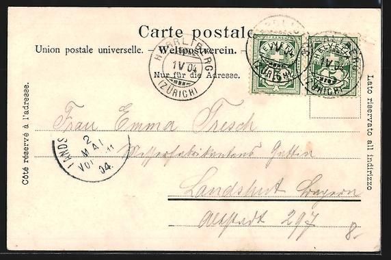 Cartoline postali: AK Herrliberg, Hotel Raben, 1904 – Usato da Berlin venduto da bartko-reher 1