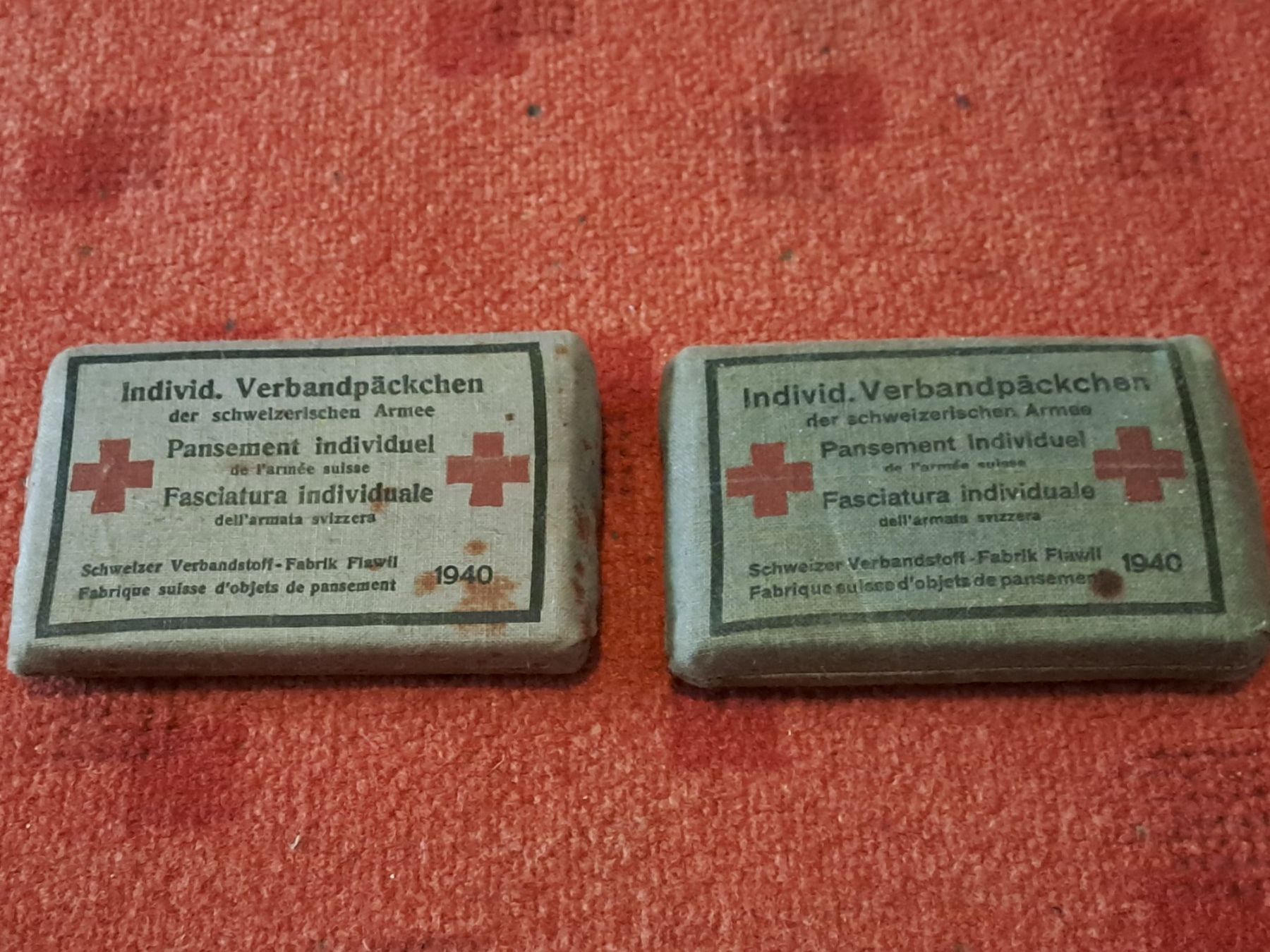 Kit di pronto soccorso: 2 Verbandspatronen 1940, IVP – Usato da St.Gallen venduto da Infanteriewerk