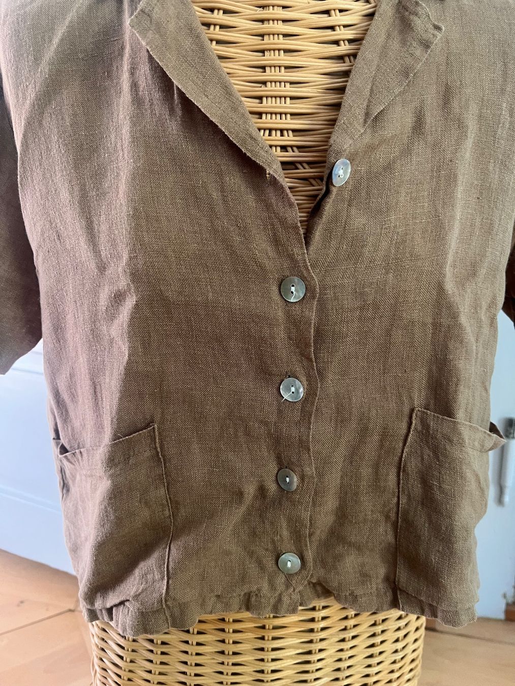 Blusen: OLIVE CLOTHING Leinenbluse camel onesize – Neu (gemäss Beschreibung) aus Zürich von romcam 1