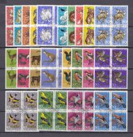 1965 - 1969  Pro Juventute  5x Viererblock Sätze  ERSTTAG