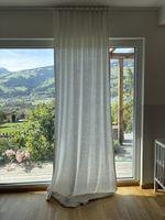 LeinenVorhang weiss mit Faltenband lang guter Zustand