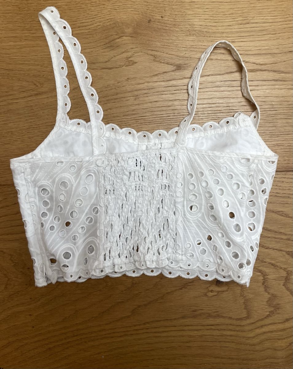 Top: Charo Ruiz white cropped top size S – Usato da Yverdon-les-Bains venduto da pen_bbz8 1