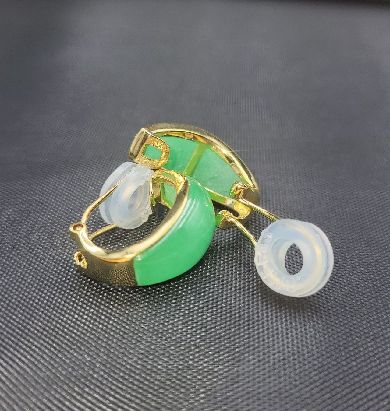 Orecchini pendenti & Orecchini a lobo: Gold 585 Ohrclips Mit Jade – Usato da Wald ZH venduto da Dasilver 4