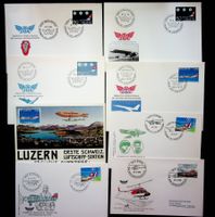 SUISSE  POSTE AÉRIENNE 8 X AÉROPHILATÉLIE 1968-1984 /U291