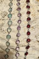 Armketten mit Granat, Aquamarin, Amethyst, 925 Silber - neu