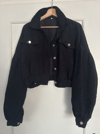 Cordjacke Damen schwarz Groesse L neuwertig