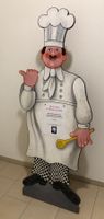 DER CHEF EMPFIEHLT....Grosse Holz-/Reklamefigur - 180 cm hoc