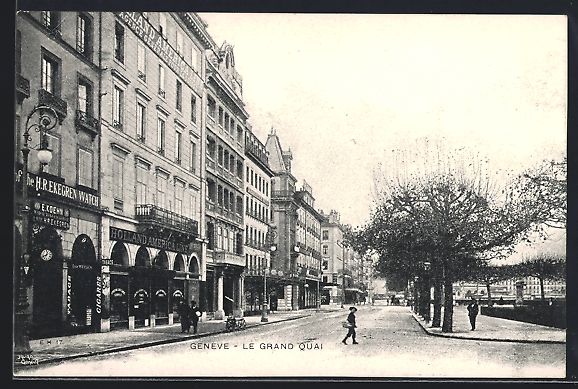 Cartoline postali: AK Genève, Le Grand Quai – Usato da Berlin venduto da bartko-reher