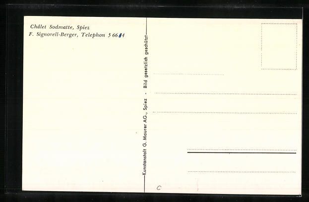 Cartoline postali: AK Spiez, Châlet Sodmatte – Usato da Berlin venduto da bartko-reher 1