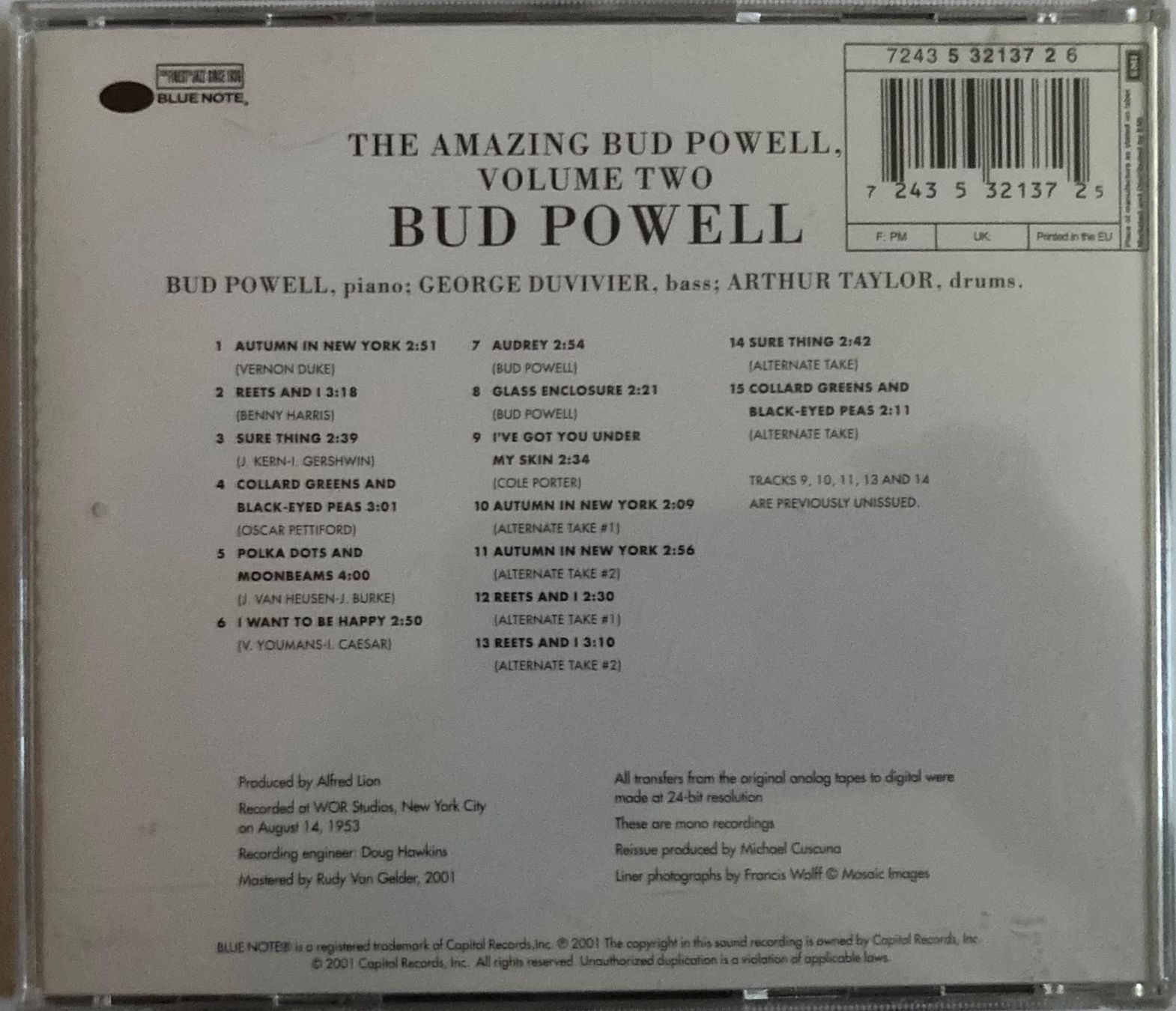 CDs: BUD POWELL - THE AMAZING BUD POWELL , VOLUME TWO – D'occasion à Poliez-Pittet par Newtown-Records 1