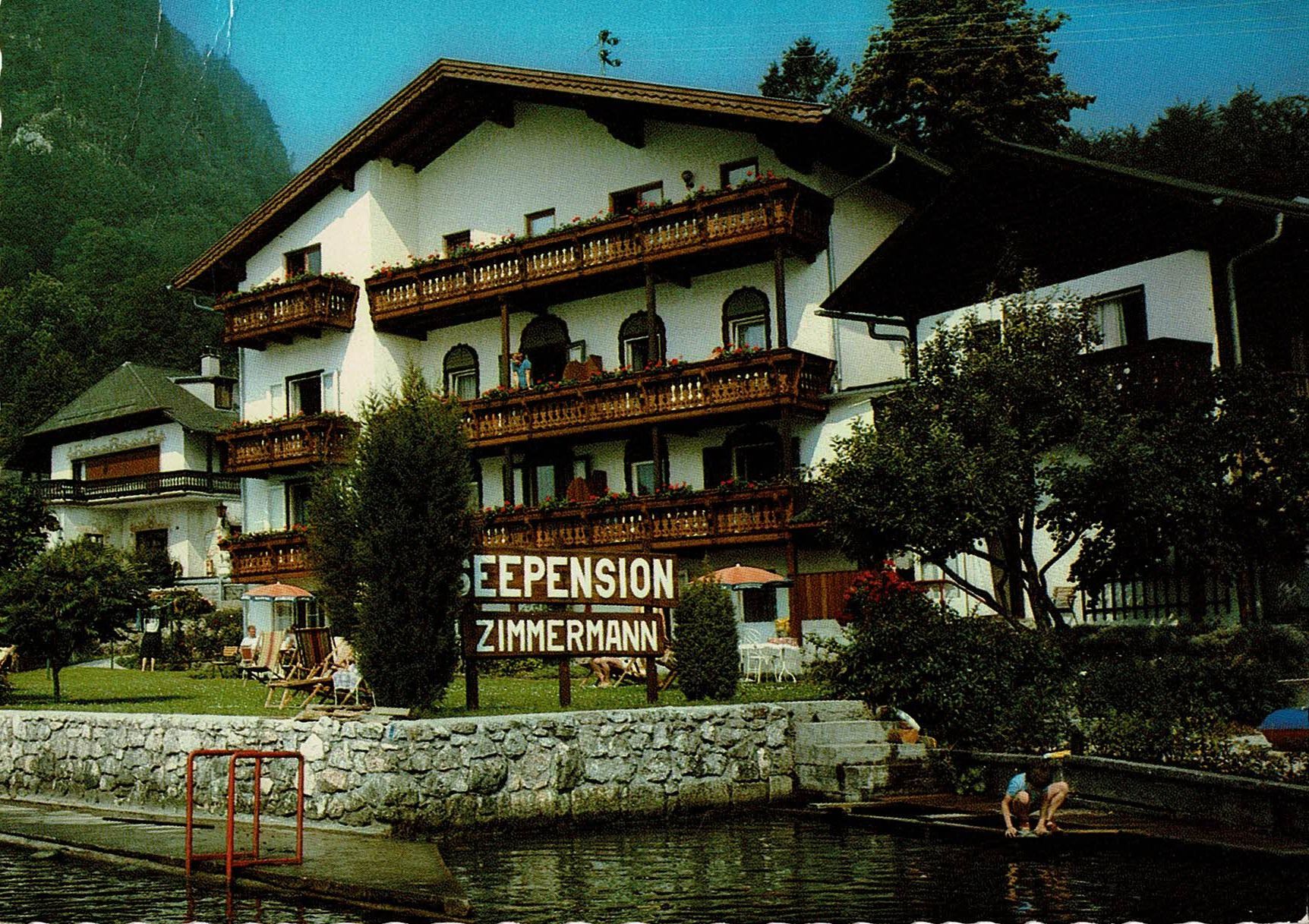 Cartoline postali: Ansichtskarten Seepension Zimmermann Traunkirchen, 2 Stk. – Usato da Ebmatingen venduto da desalli