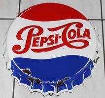 Pepsi Cola Kronkorken Emailschild 50s