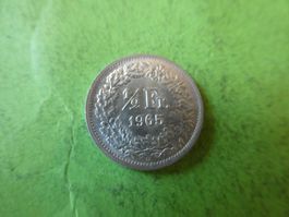 Schweiz 1965,  1/2 Franken - Silber