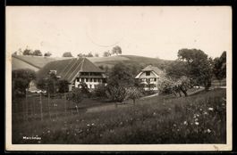 AK Melchnau, Bauernhäuser in Hügellandschaft