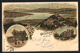 Litho Uetliberg / Zürich, Panorama mit 