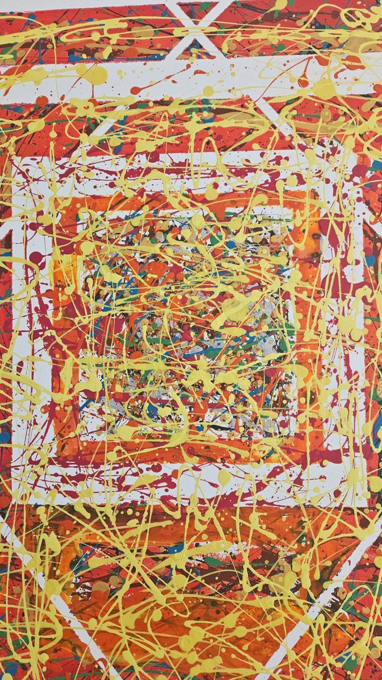 Gemälde: Tableau abstrait unique - Orange, jaune et blanc - Neuf – Neu (gemäss Beschreibung) aus Le Locle von fab_c9hh 3