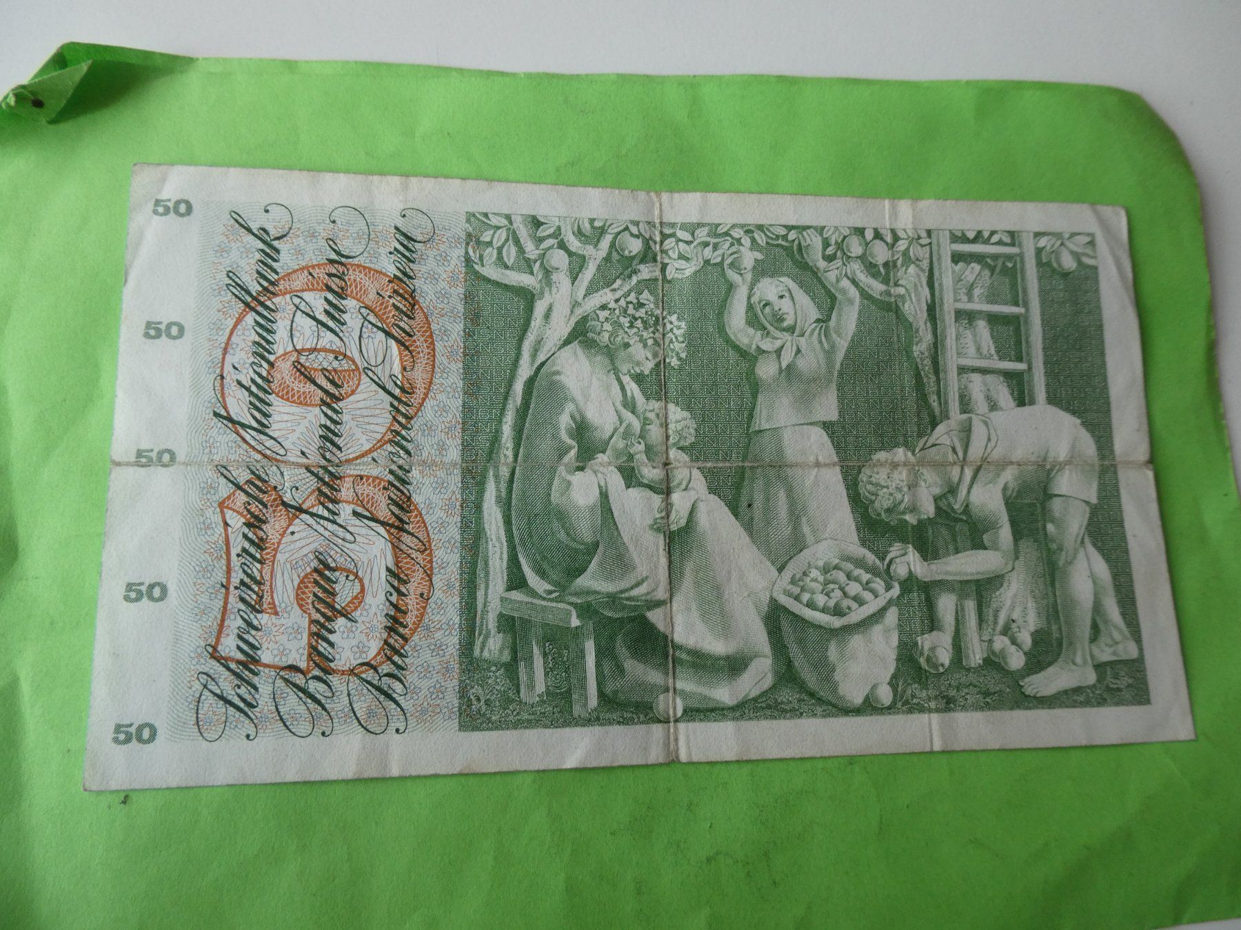 Billets de banque: Schweiz 1974, 50 Franken – D'occasion à Hinterforst par Rohusri 1