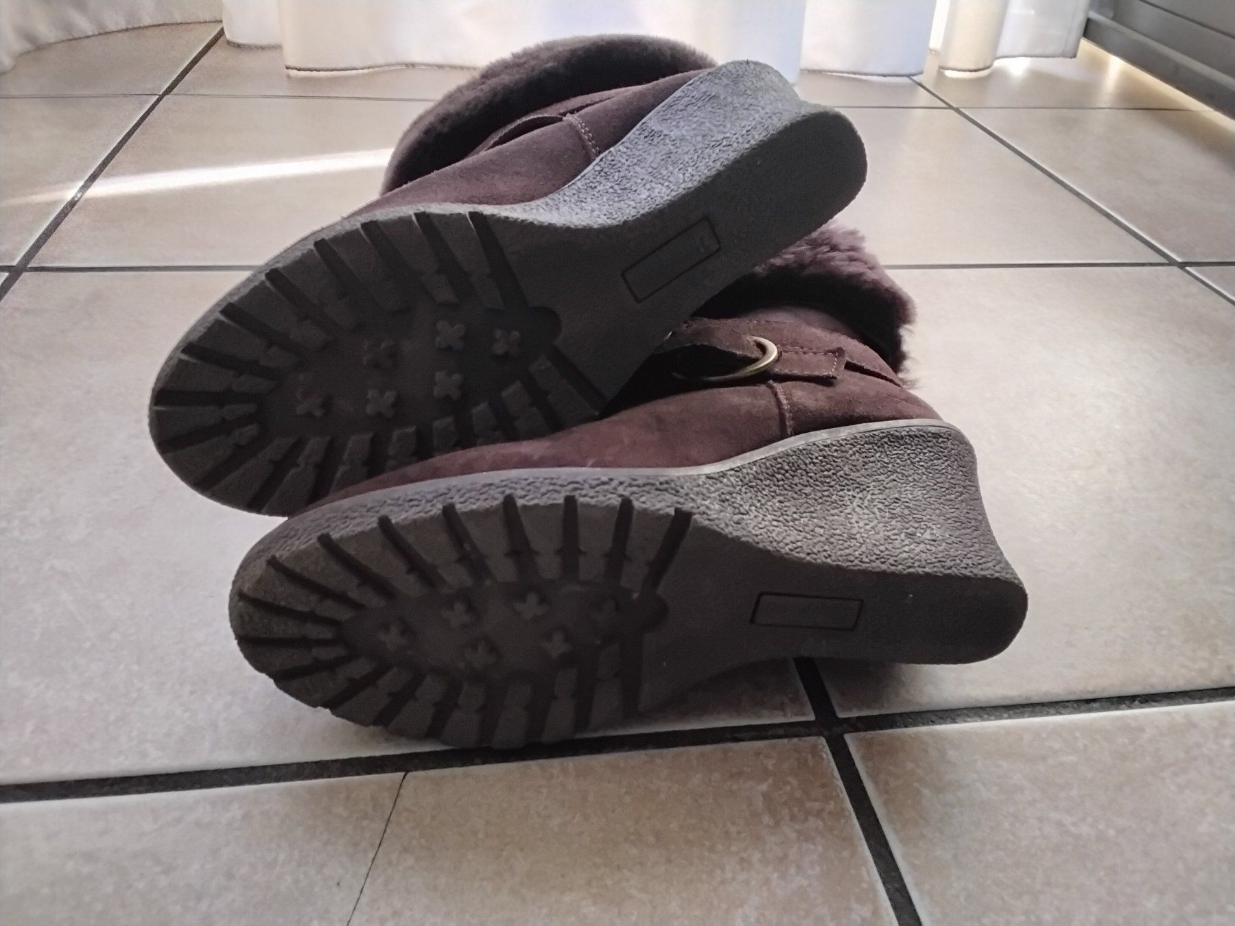 Damenschuhe: Bottines hivernales fourrées marron, talon compensé, T37 – Neu (gemäss Beschreibung) aus chêne-bourg von patty190 3