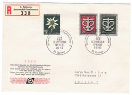 Lettre R. de St.Gallen cachet S256 pour Zürich 3.III.45