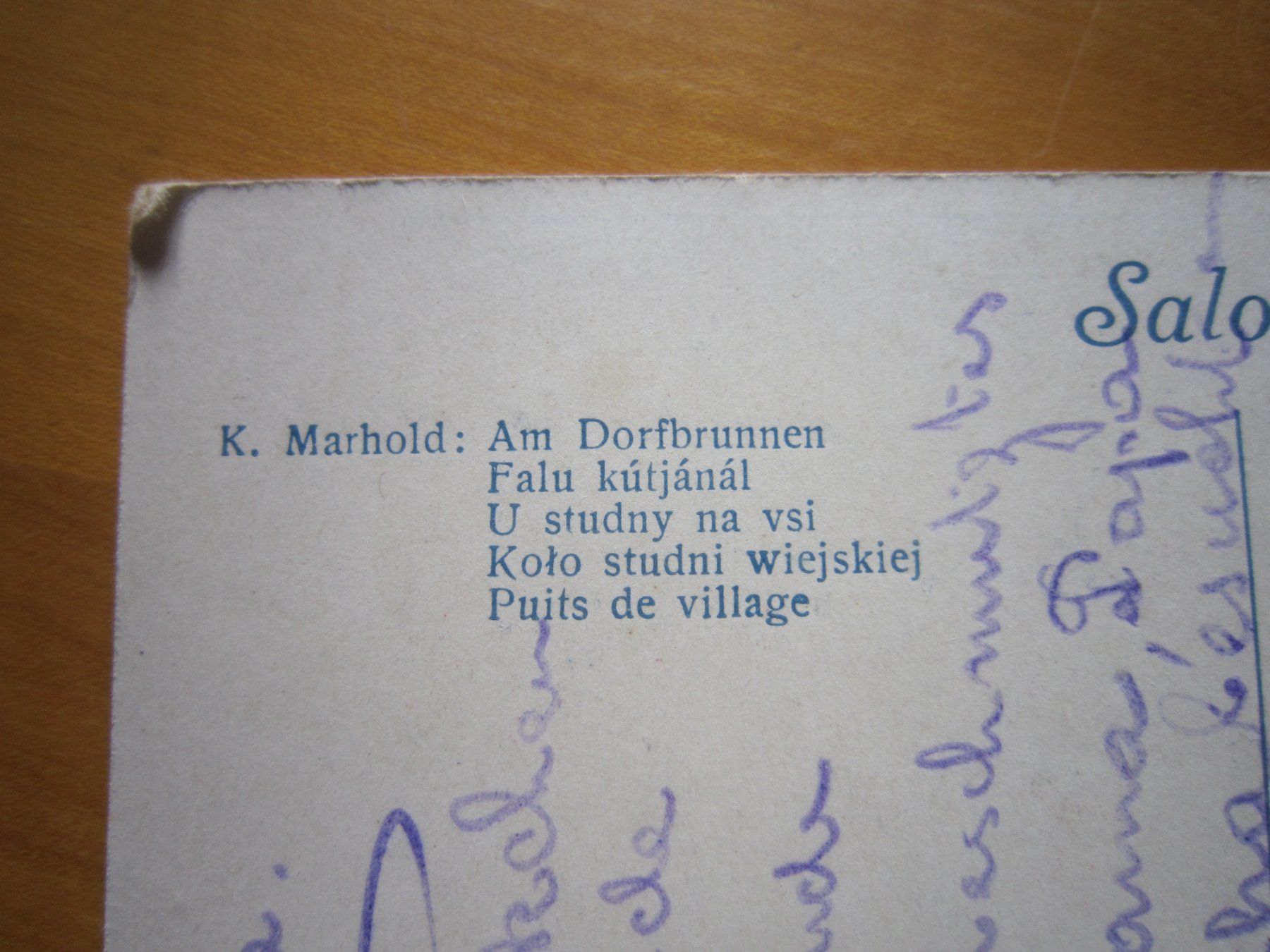 Cartoline postali: No 17 Postkarte am Dorfbrunne- – Usato da Gordola venduto da Polentaefung 2