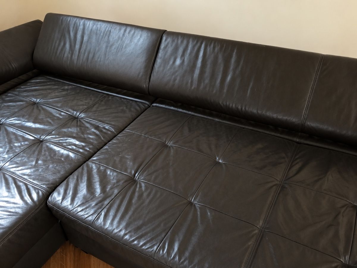 Divani: Brown espresso sofa bed in leather – Usato da Basel venduto da mon_2l8z 1