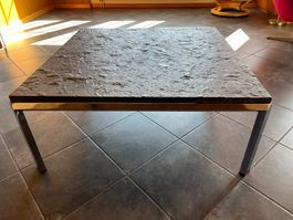 Couchtisch Bauhaus Designklassiker 70er mit Schieferplatte