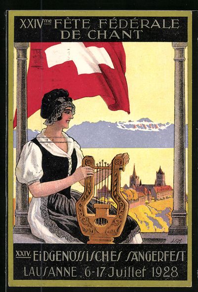 Cartes postales: Lausanne, Eidgenössisches Sängerfest,  – D'occasion à Berlin par bartko-reher