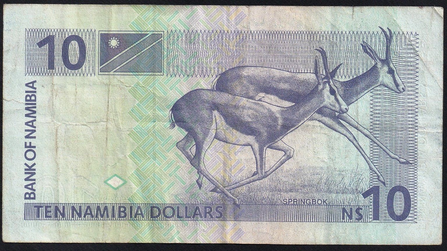 Banconote: Namibia 10 Dollars 1993 – Usato da Brugg AG venduto da banknoten_muesli 1