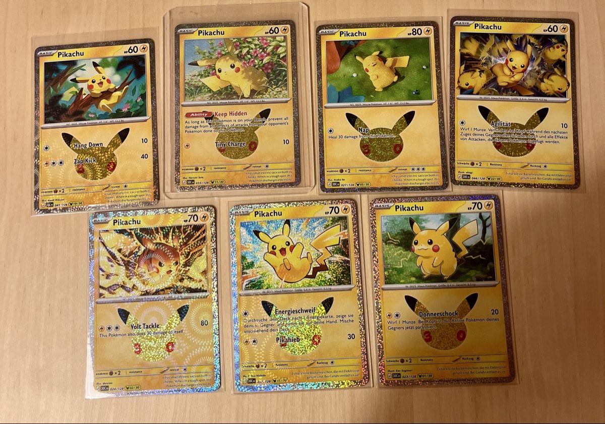 Pokémon Carte collezionabili: 7x Pikachu 30th Celebrations – Nuovo (secondo la descrizione) da Abtwil SG venduto da Doemiyoo