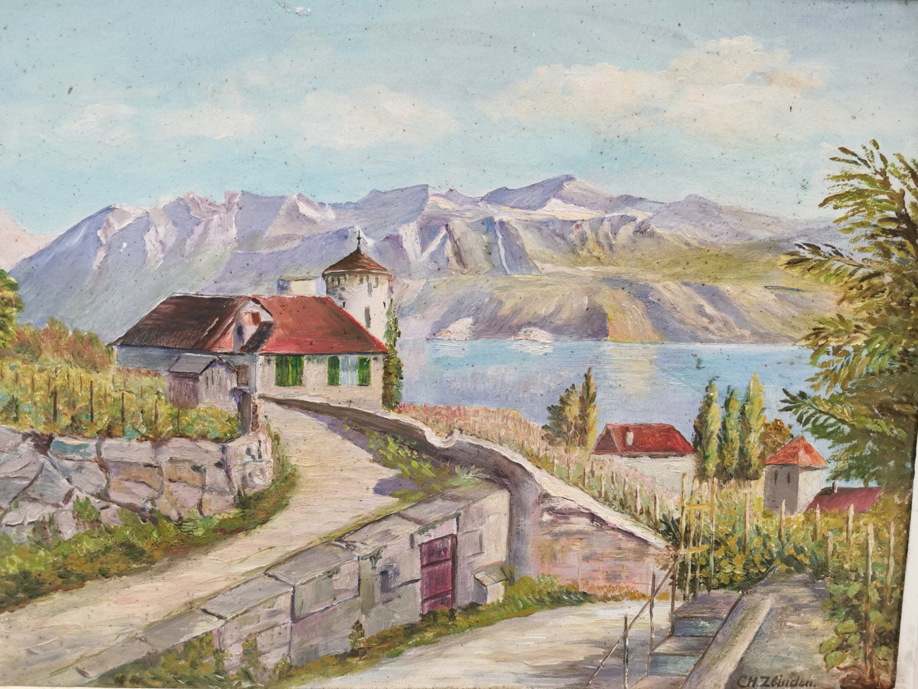 Gemälde: HUILE SUR PANNEAU SIGNÉE – Gebraucht aus Genève von Qanil77 1