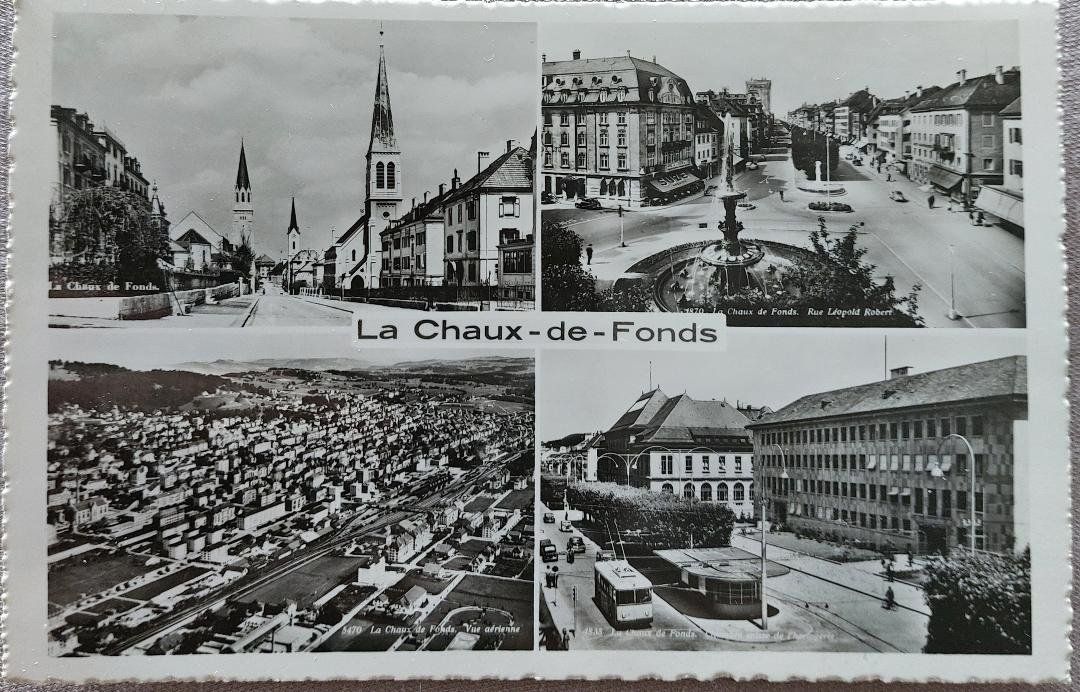 Ansichtskarten: LA CHAUX-DE-FONDS  -  Multi-Vues  -  1956 – Gebraucht aus Delémont von Domdom1