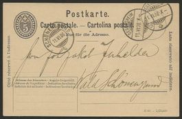 1906  5 Rp. Postkarte von Degersheim nach Schönengrund