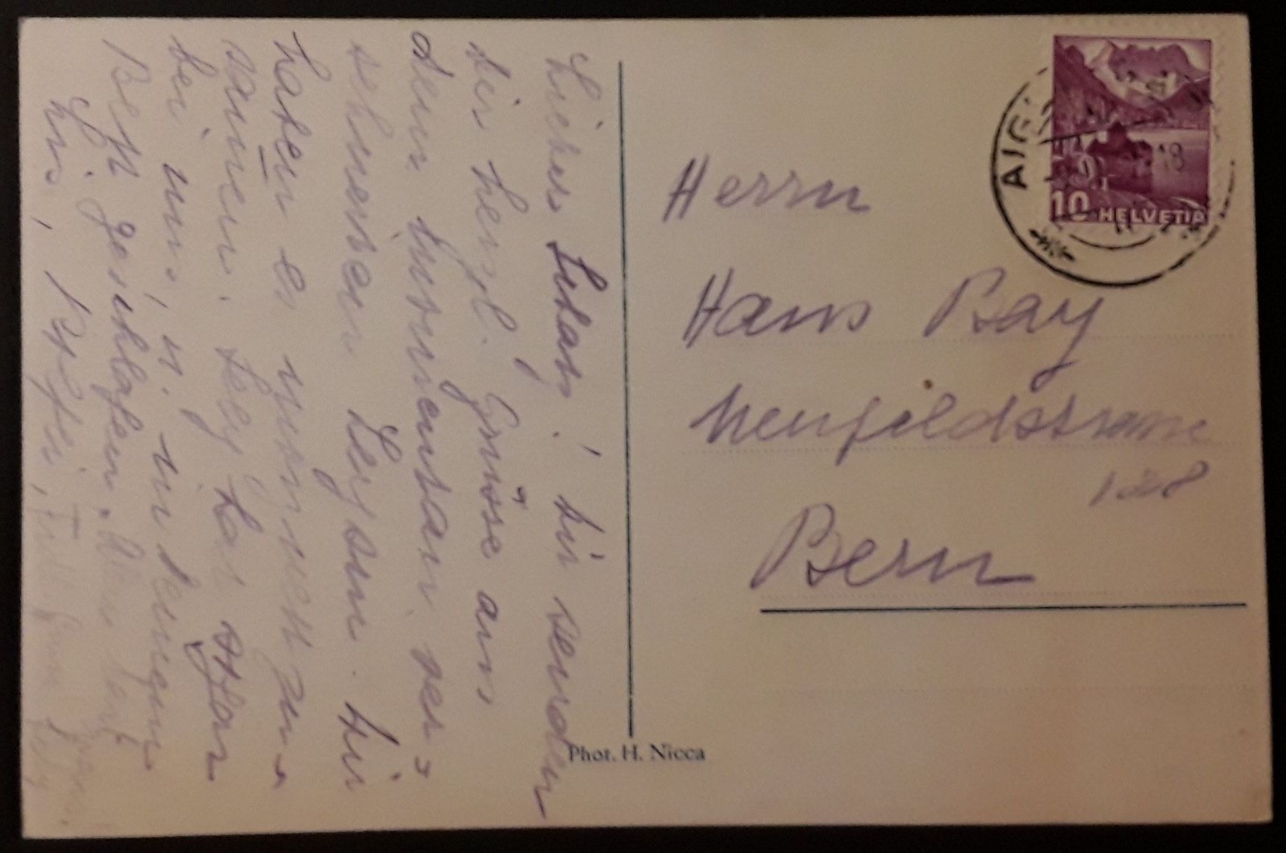 Cartoline postali: 1937: Carte de Leysin " La Colline " – Usato da Walperswil venduto da Tcheidi 1
