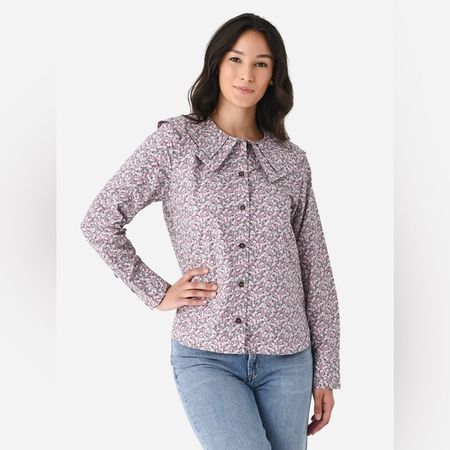 Chemise Ganni coton bio motif floral taille 40 