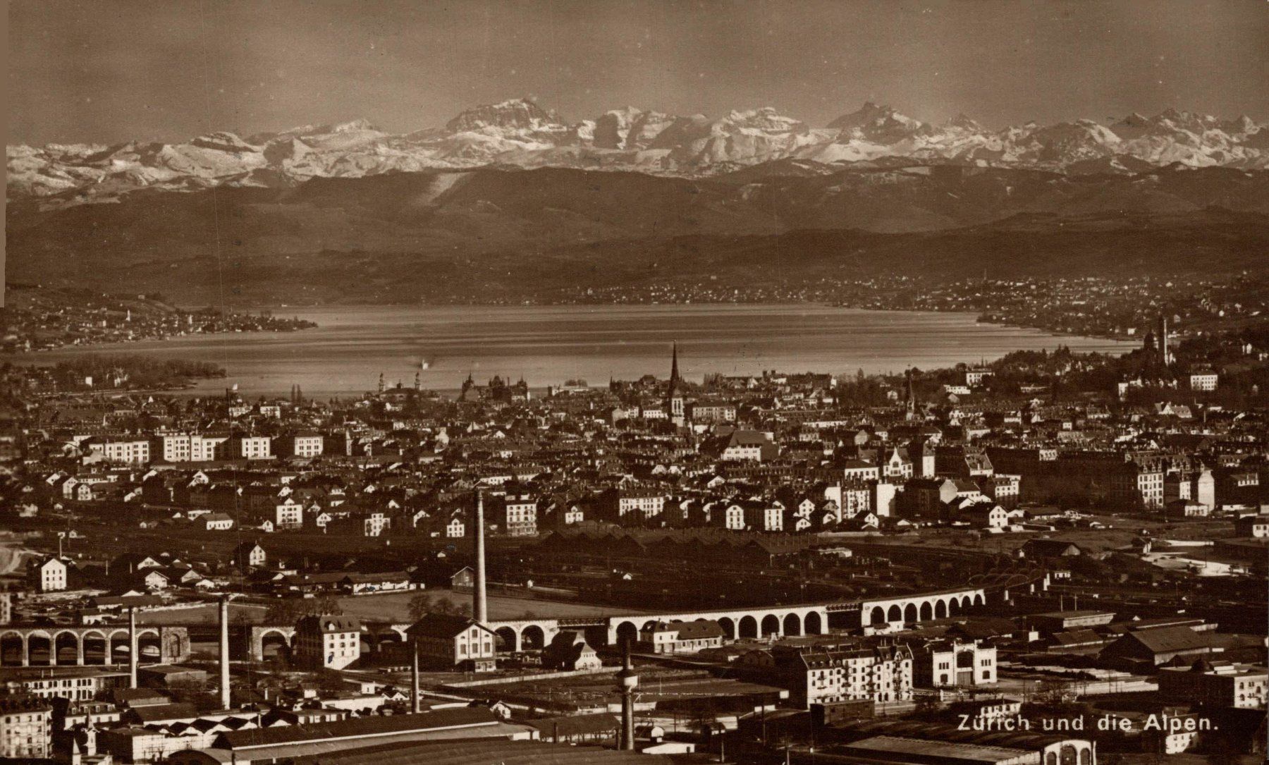 Cartoline postali: Zürich und die Alpen – Usato da Bronschhofen venduto da Astore