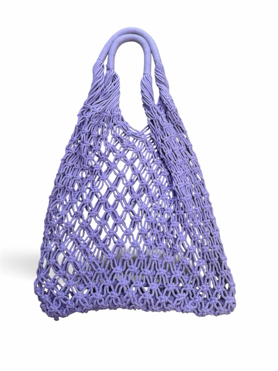 Borse da donna: Macrame shopping bag lavender cotton new – Usato da Buochs venduto da zukkias
