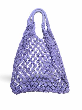 Macrame shopping bag lavender cotton new