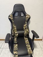 Gaming Stuhl schwarz Camouflage Design guter Zustand