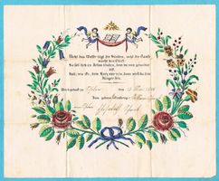 Schöner Taufzettel von 1855 ! Ab Fr.1!