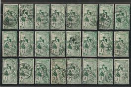 gutes Lot mit 77C  UPU 1900, gestempelt