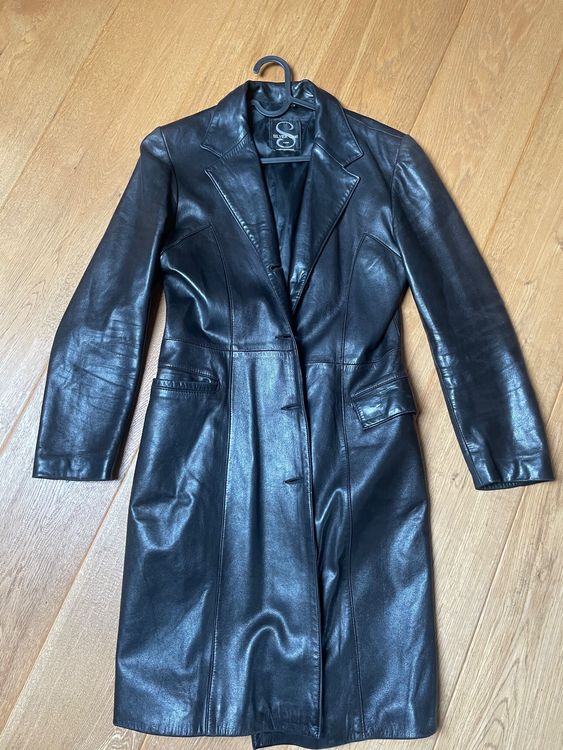 USA DESIGNER leather coat with cool clasps