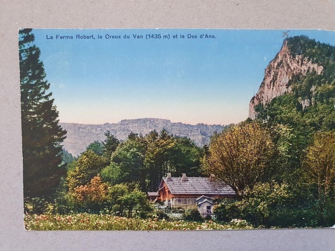 Cartoline postali: CREUX-DU-VAN  -  LA FERME ROBERT  - 1948 – Usato da Delémont venduto da Domdom1