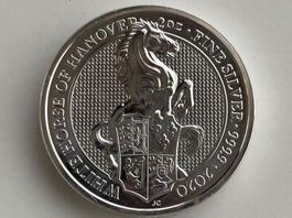 2 OZ QUEEN´s BEASTS White Horse of Hanover 2020 SILBER UNZE