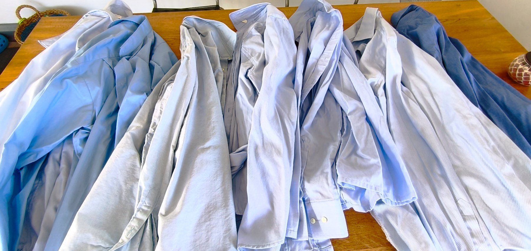 Camicie: 8 Hemden blau, Grössen L oder 40 – Usato da Burgdorf venduto da Katja1976