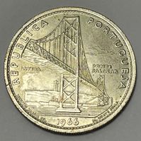 20 Escudos - Ponte Salazar - Portugal - 1966 ( Silber .650)