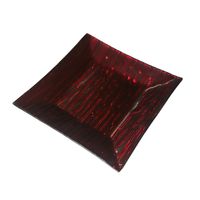 Kerzenteller rot, Dekoteller aus Glas