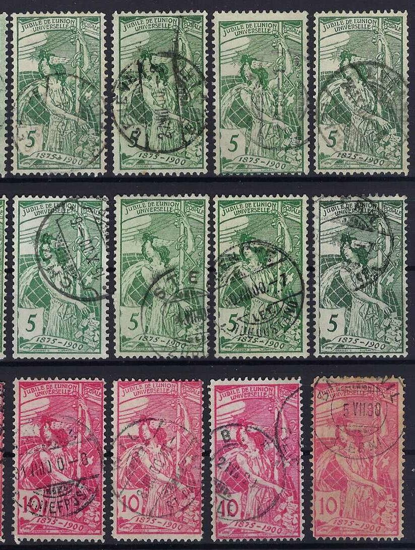 Tutti i francobolli: 1900 U.P.U. gute und saubere Werte gest. – Usato da Hitzkirch venduto da walti1959 2