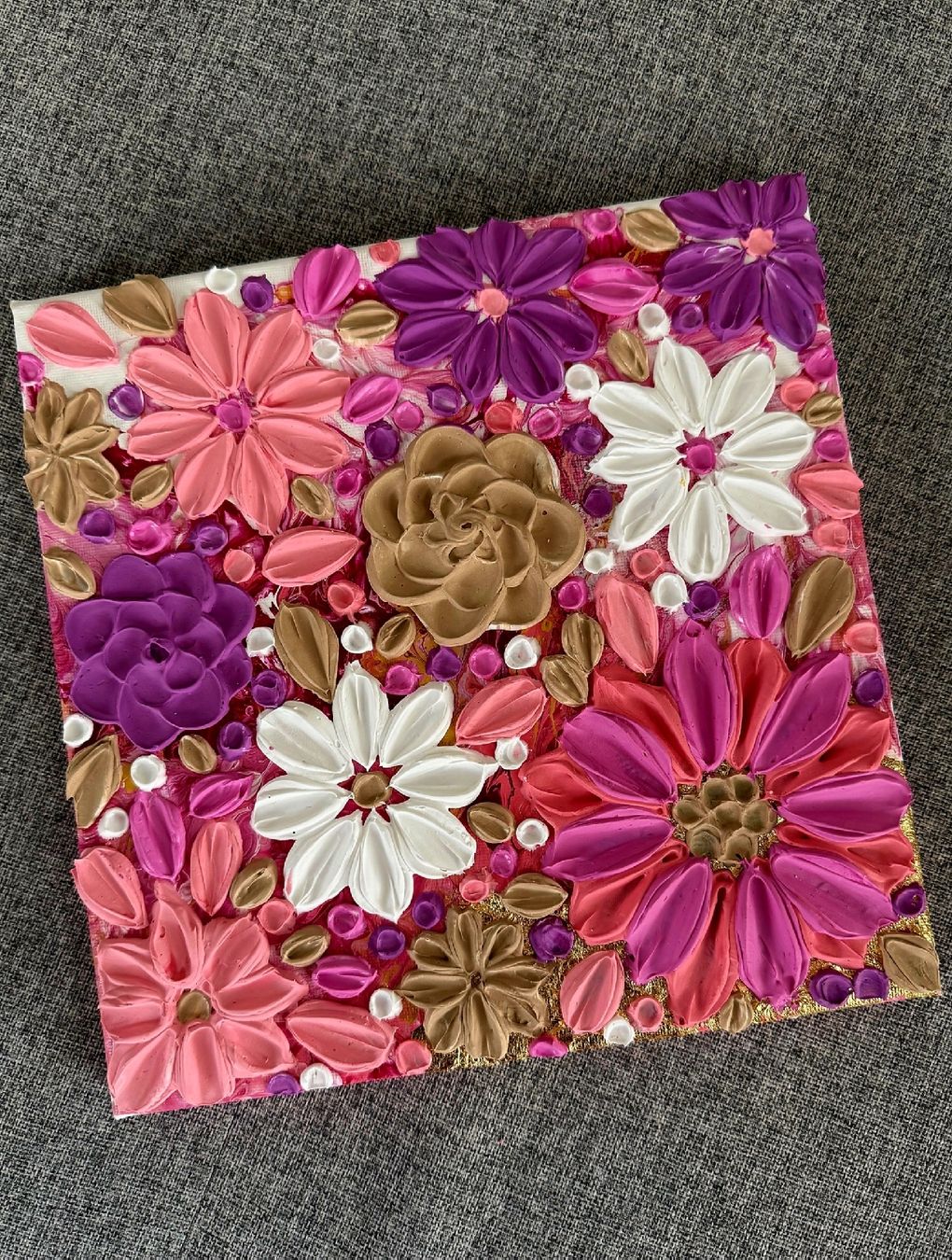 Dipinti: 3D Textured Art Blüten auf Canvas handmade – Nuovo e nell'imballaggio originale da Chur venduto da SwissSalesman 1