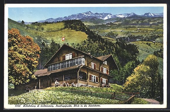 Cartoline postali: Lichtensteig, Wirtshaus Köbelisberg mit – Usato da Berlin venduto da bartko-reher